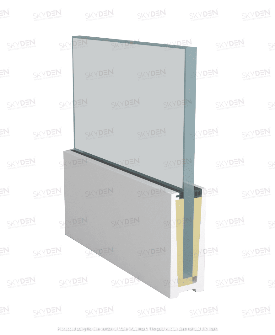 SD 17 Continuous Profile System Aluminum Glass Railing Base Profile for Balcony and Staircase, Indoor and Outdoor Top Mount Design, Durable Finish, Easy Installation for Modern Projects